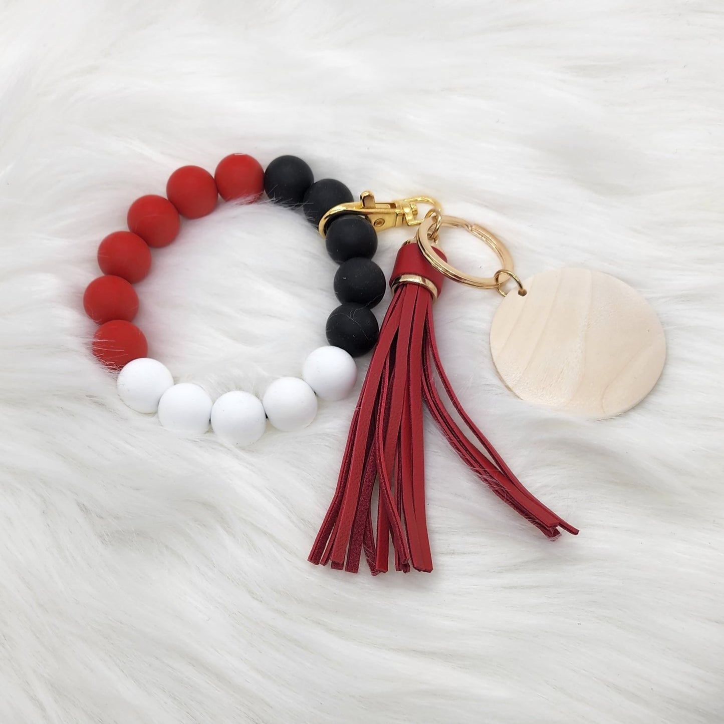 Red, White, Black Wristlet