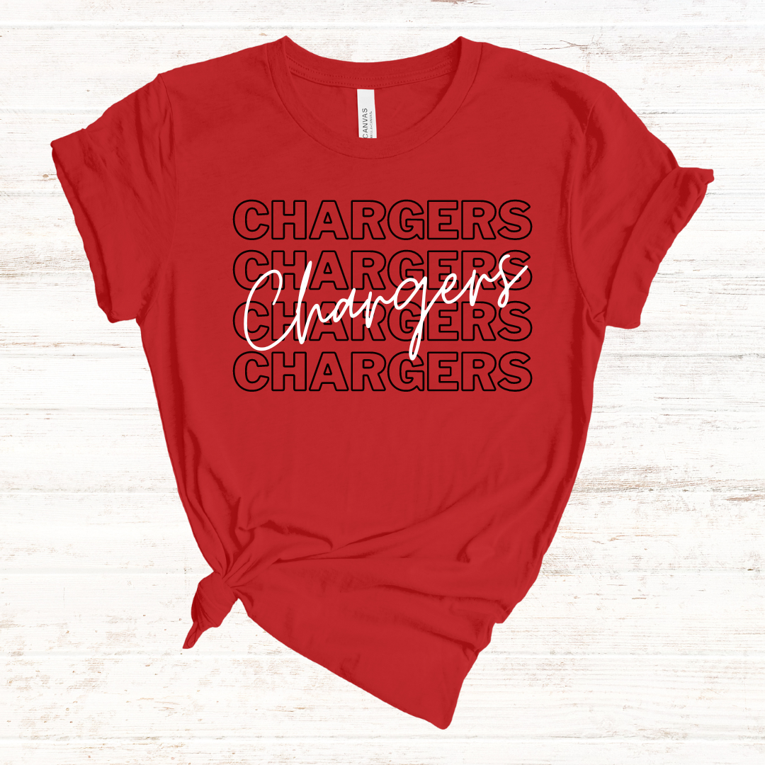 Chargers Typography: Red