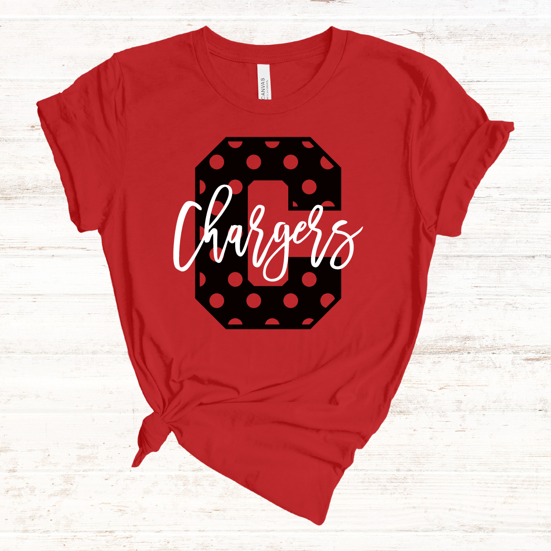 Chargers Polka Dot: Red