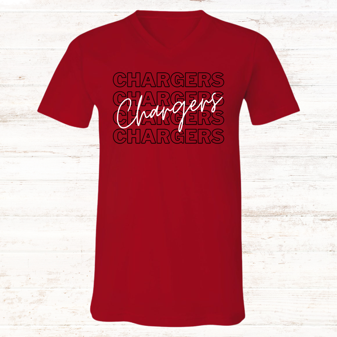 Chargers Typography: Red