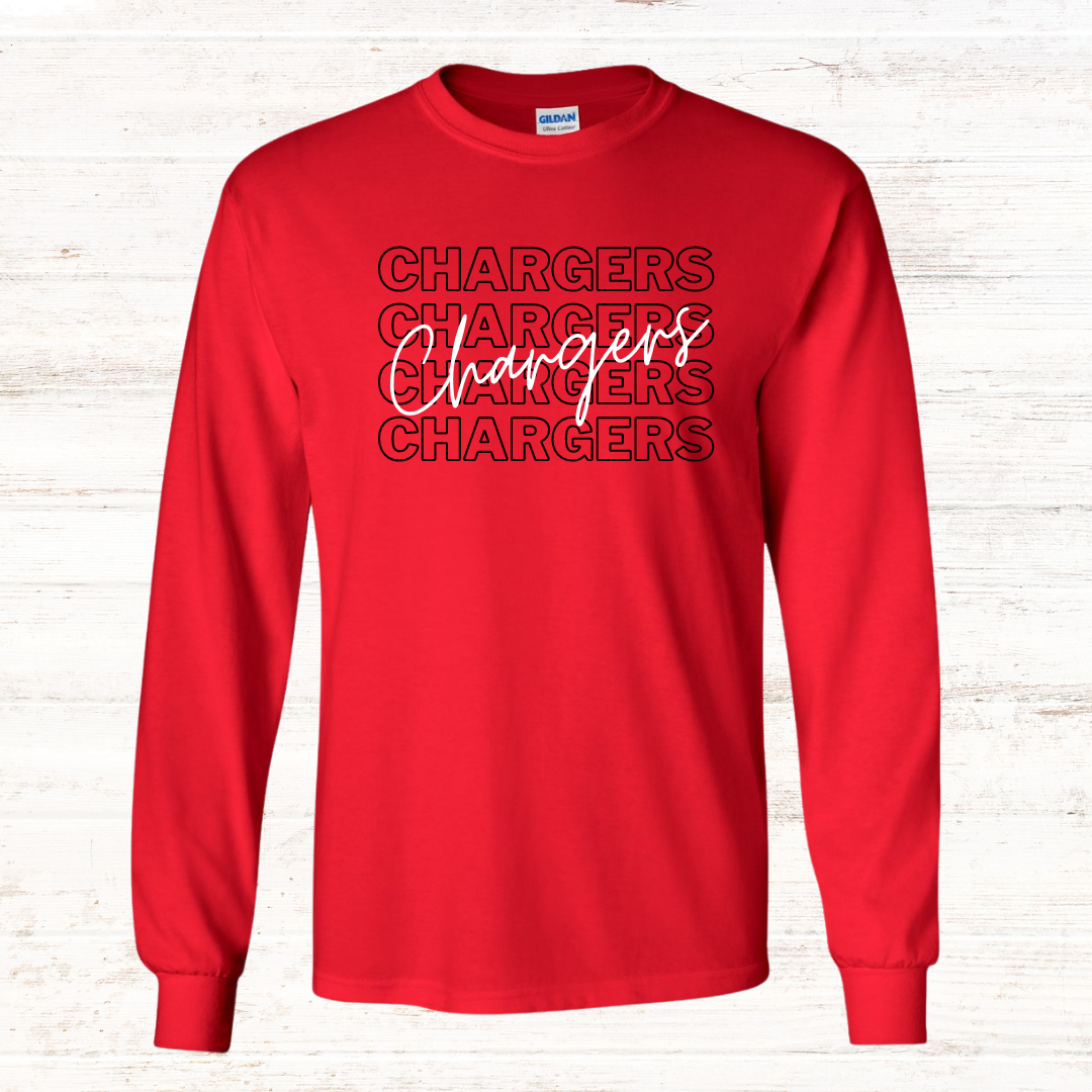 Chargers Typography: Red