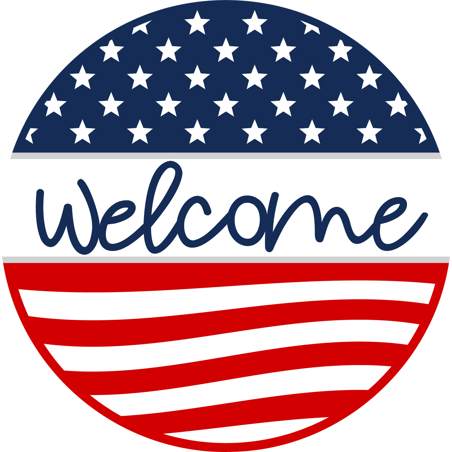 Welcome Patriotic Door Sign