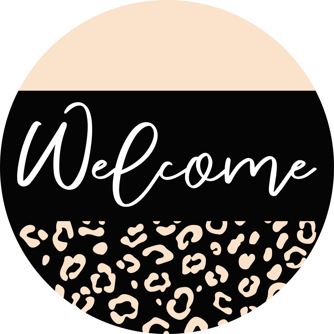 Welcome Leopard Door Sign
