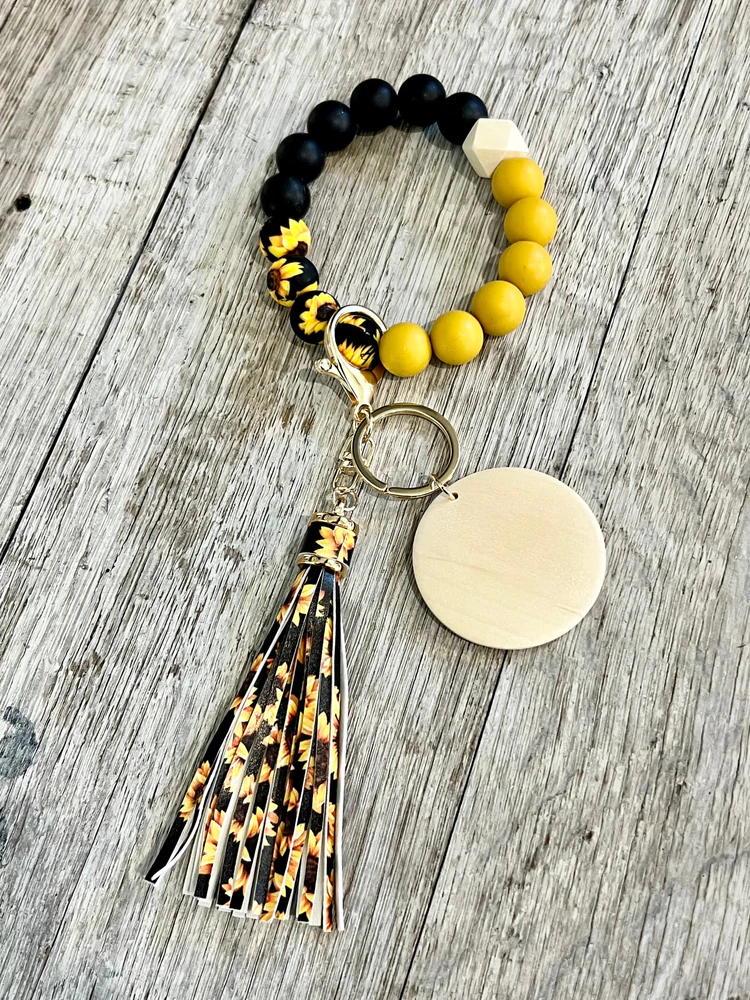 Sunflower Silicone Beads Wristlet