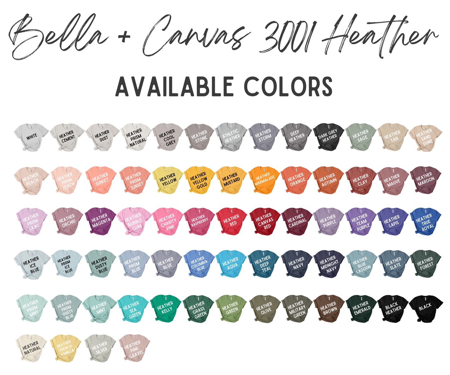Bella+Canvas 3001 (Unisex) Colors