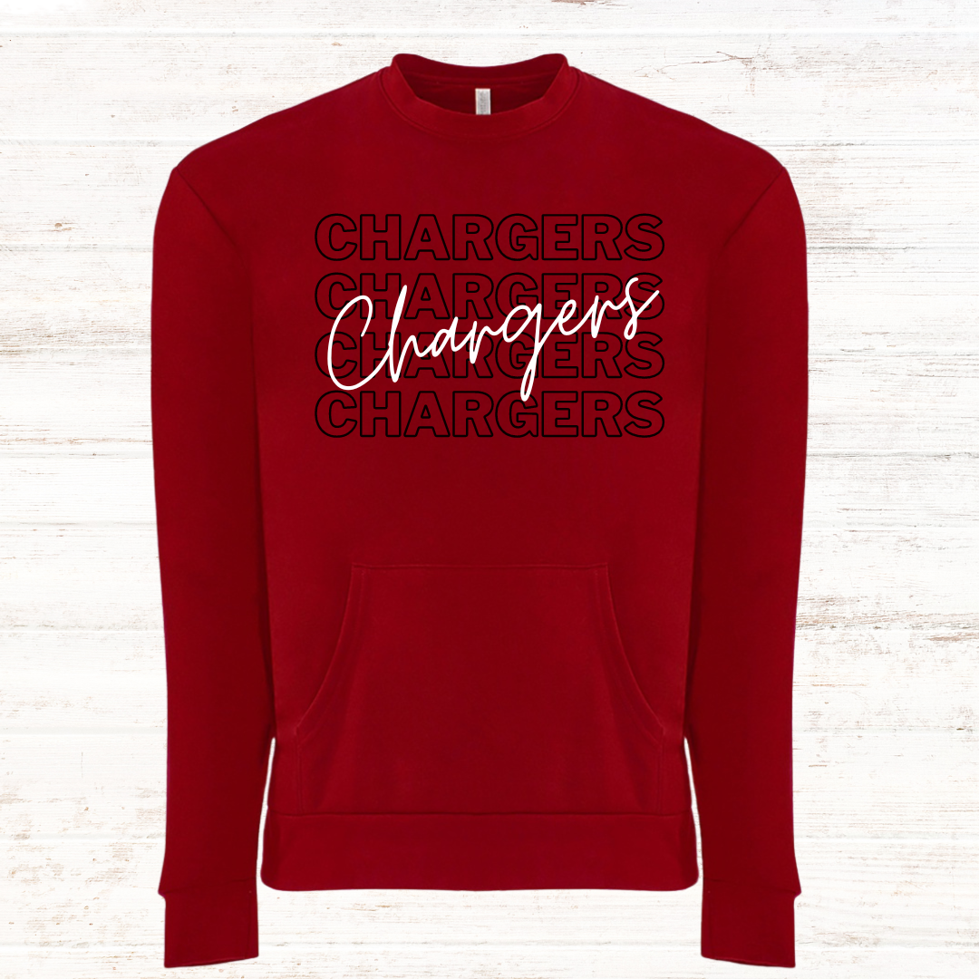 Chargers Typography: Red