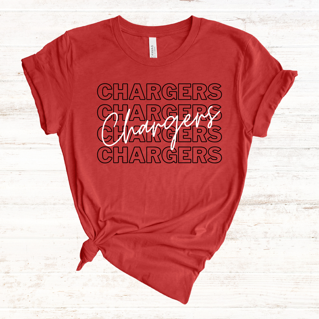 Chargers Typography: Red