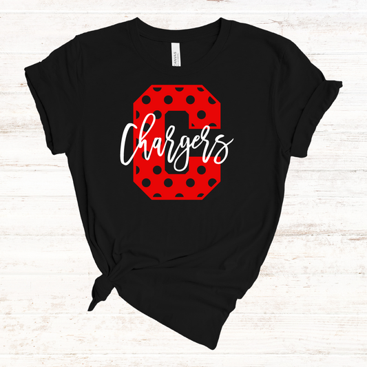 Chargers Polka Dot: Black