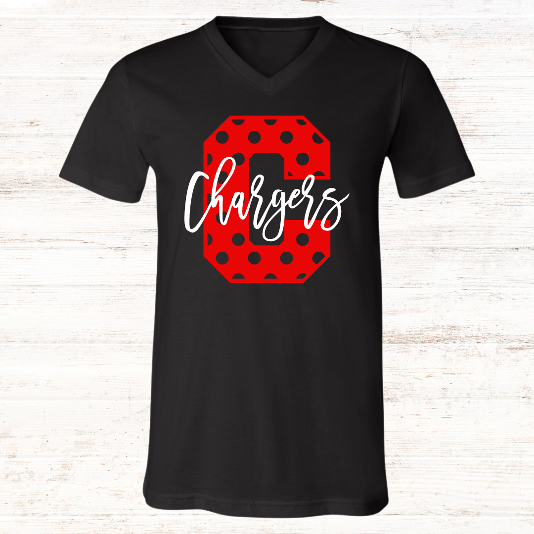 Chargers Polka Dot: Black