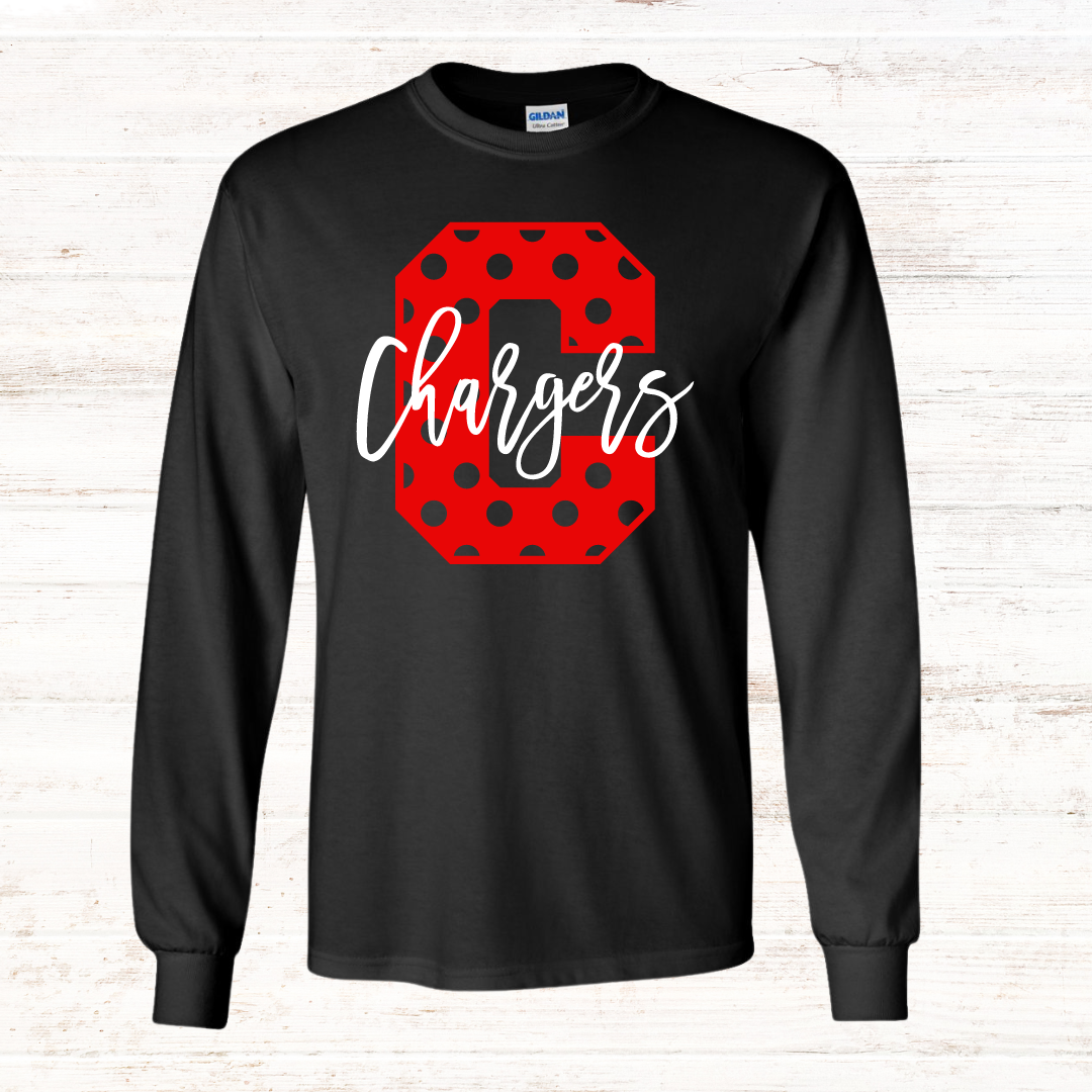 Chargers Polka Dot: Black