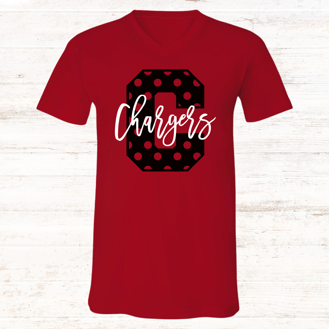 Chargers Polka Dot: Red