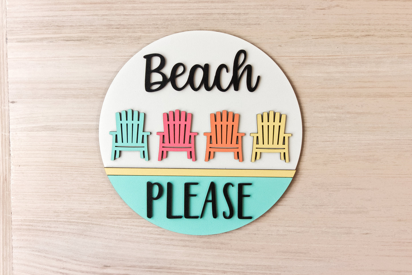 Beach Please Door Sign
