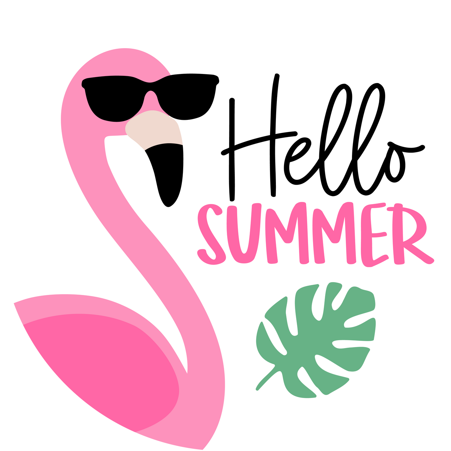 Hello Summer Flamingo Door Sign