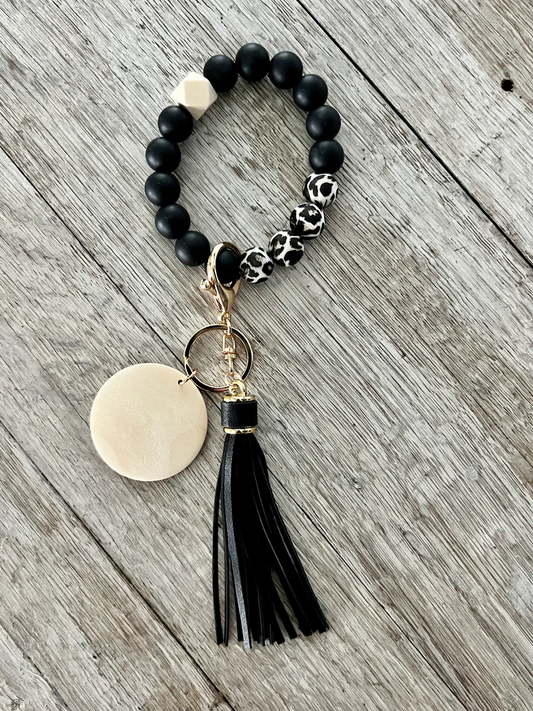 Leopard Silicone Beads Wristlet