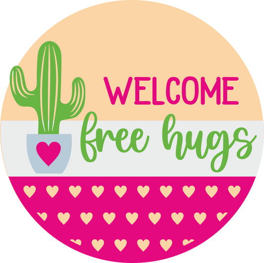 Free Hugs Cactus Door Sign