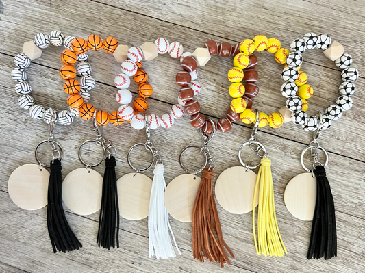 Sports Wooden Bead Bracelets